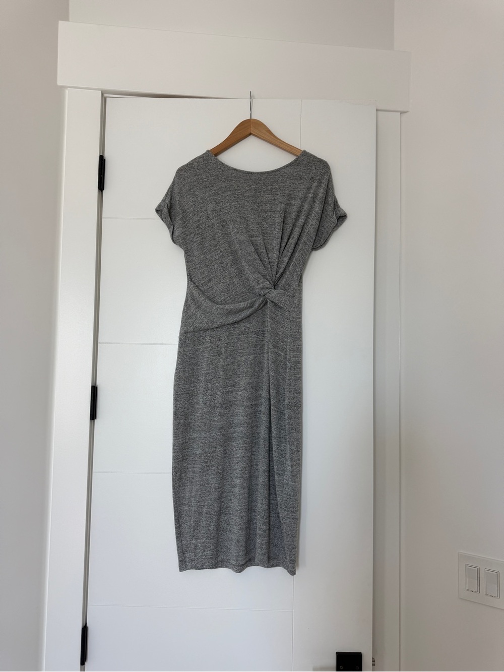 GAP Gray Knot-Front Midi Dress